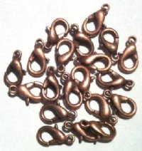 20 15mm Antique Copper Lobster Claw Clasps